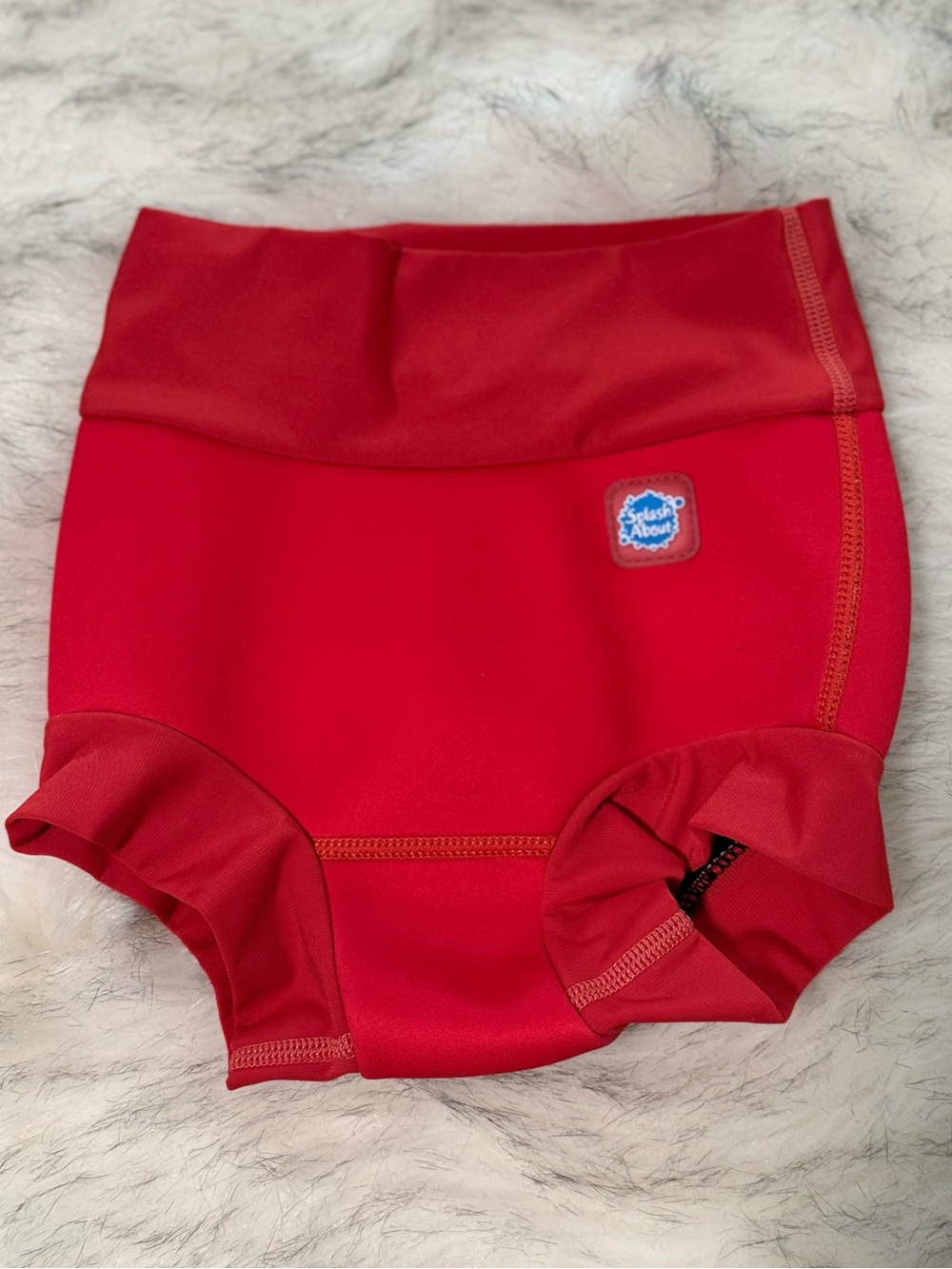 Red Toddler Swim Cover with Black Lining